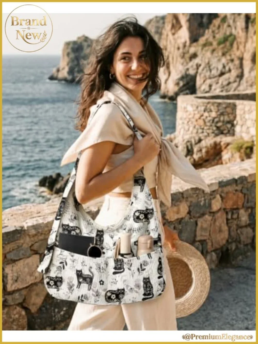 Corduroy Hobo Bag Women Slouchy Shoulder Crossbody Tote with Zipper Pockets